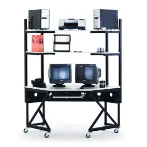 Heavy Duty Corner Adjustable Modular Office LAN Workstation USA Made