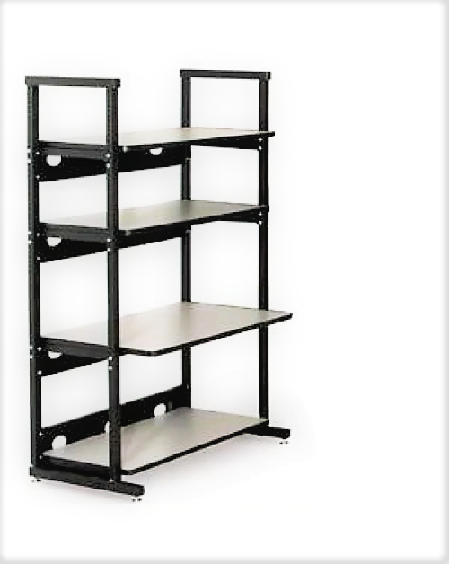 4- Post 60" Workbench w/3x 24" & 1x 30" Industrial Shelves USA Made