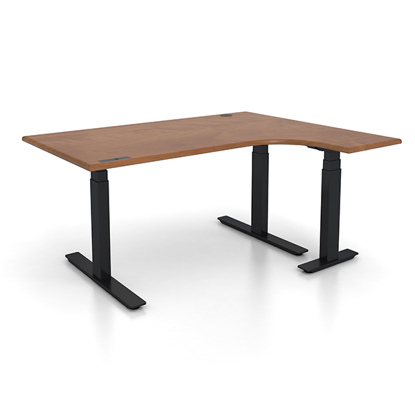 Adjustable Height 48" x 72" Right L-Shaped Ergonomic Office Desk